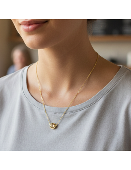 Collier SCINTILLE en acier inoxydable plaqué or avec cristal doré | SPARK