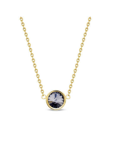 Gold-plated stainless steel SCINTILLE necklace with silver night crystal | SPARK