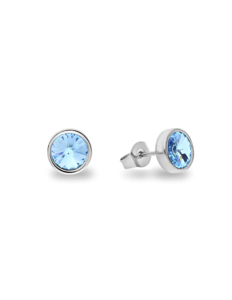 SCINTILLE earrings in stainless steel with light blue crystal | SPARK