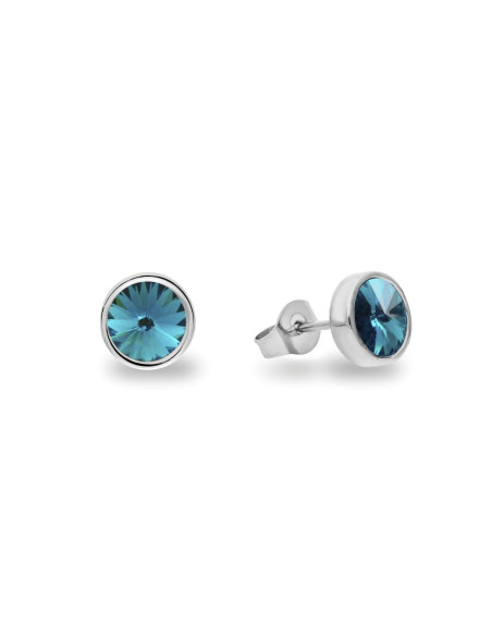 SCINTILLE earrings in stainless steel with blue zircon crystal | SPARK