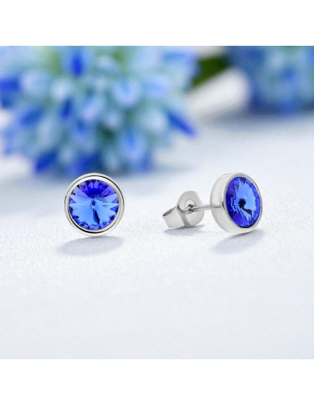 SCINTILLE earrings in stainless steel with sapphire crystal | SPARK