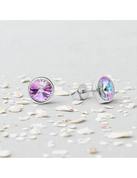 SCINTILLE earrings in stainless steel with vitrail light crystal | SPARK