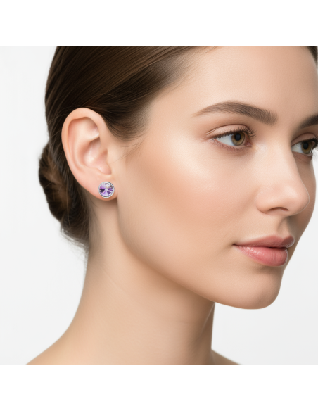 Boucles d'oreilles SCINTILLE en acier inoxydable avec cristal vitrail light| SPARK