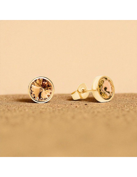 SCINTILLE gold-plated stainless steel earrings with gold crystal | SPARK