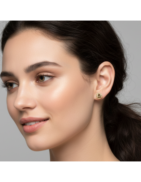SCINTILLE gold-plated stainless steel earrings with gold crystal | SPARK