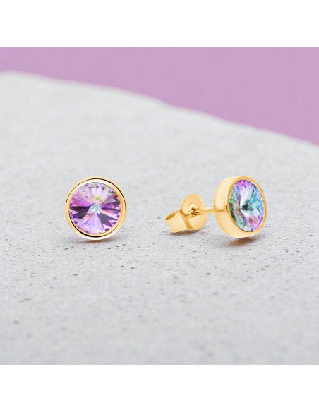 SCINTILLE gold-plated stainless steel earrings with vitrail light crystal | SPARK