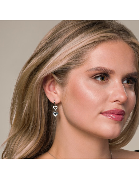 Boucles d'oreilles LOVELIGHT en argent et cristal | SPARK