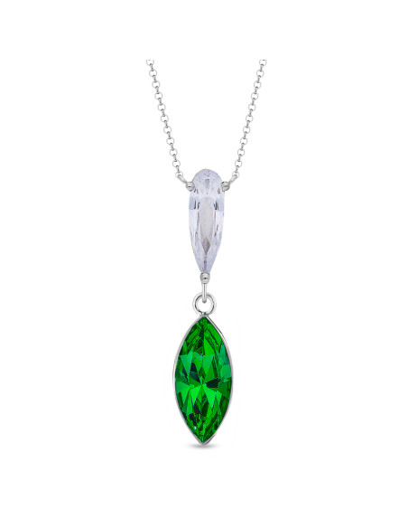 Collier GLACIENNE en argent avec cristal vert | SPARK