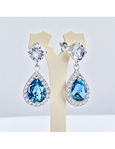 BRISELLE silver earrings with blue...