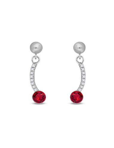 LUSTRELLA silver earrings with red...