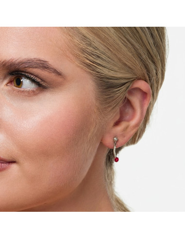 LUSTRELLA silver earrings with red...
