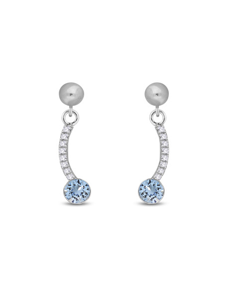 Boucles d'oreilles LUSTRELLA en argent avec cristaux bleus | SPARK