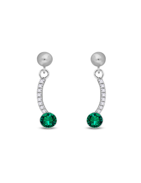 LUSTRELLA silver earrings with green crystals | SPARK