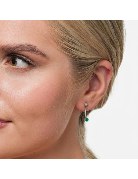 Boucles d'oreilles LUSTRELLA en argent avec cristaux verts | SPARK