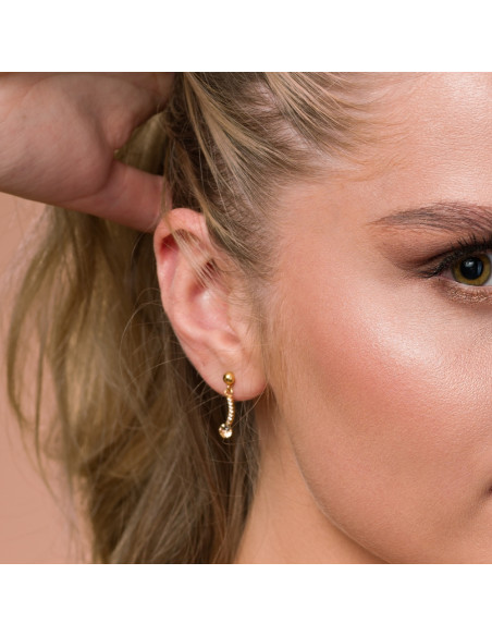 Boucles d'oreilles LUSTRELLA en argent plaqué or avec cristaux dorés| SPARK