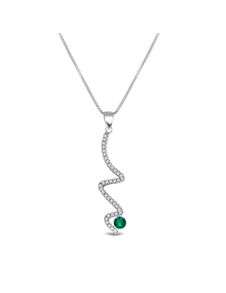 LUSTRELLA silver necklace with green crystal | SPARK