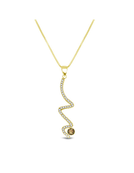 LUSTRELLA gold-plated silver necklace with golden crystal | SPARK