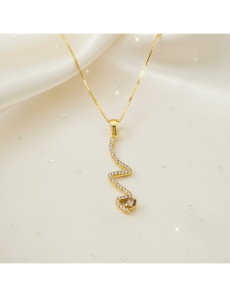 LUSTRELLA gold-plated silver necklace with golden crystal | SPARK