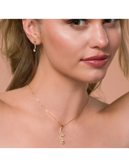 Collier LUSTRELLA en argent plaqué or avec cristal doré | SPARK