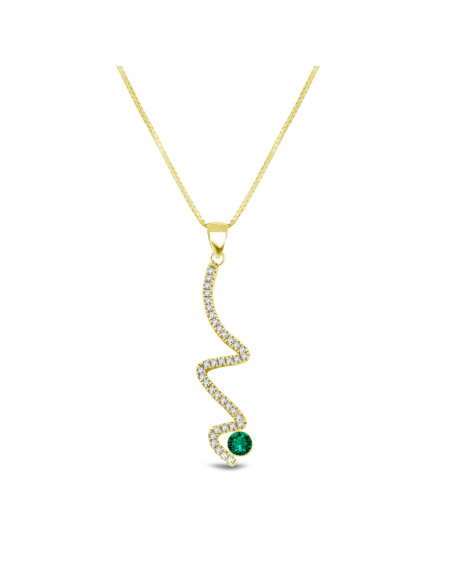 LUSTRELLA gold-plated silver necklace with green crystal | SPARK