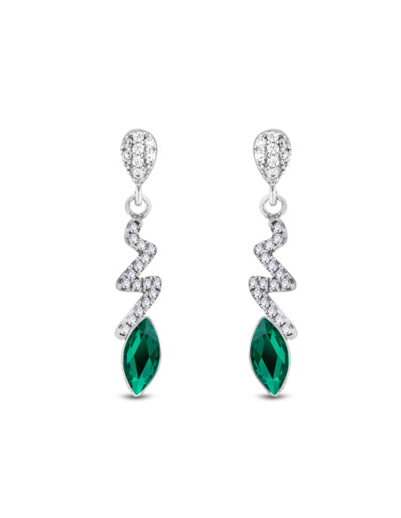 SERPENTIN sterling-silver earrings with green crystal | SPARK