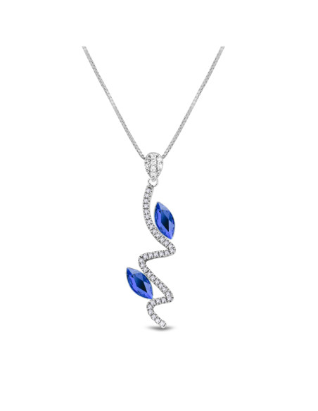 SERPENTIN sterling-silver necklace with blue crystals | SPARK
