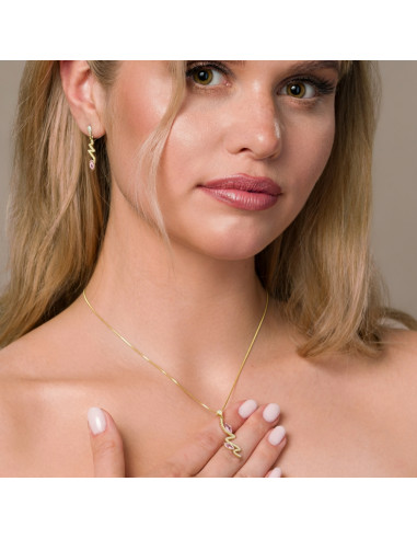 Collier SERPENTIN en argent plaqué or...