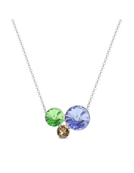 Collier CANDIGLOW en argent avec cristaux multicolores | SPARK