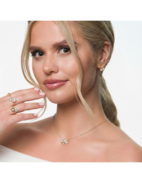 CANDIGLOW gold-plated sterling silver necklace with white crystals | SPARK