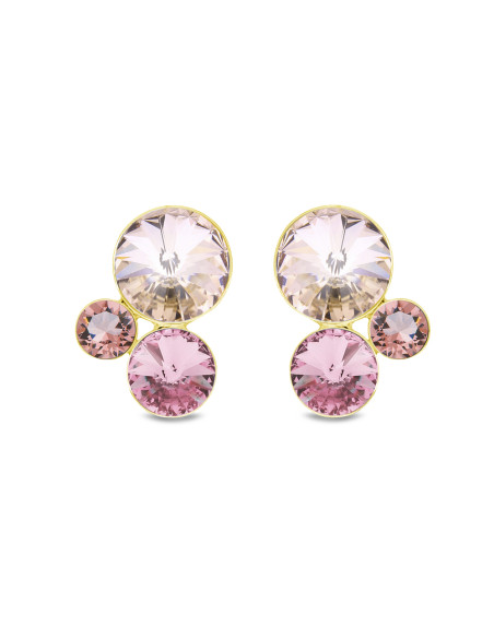 CANDIGLOW gold-plated sterling silver earrings with pink crystals | SPARK