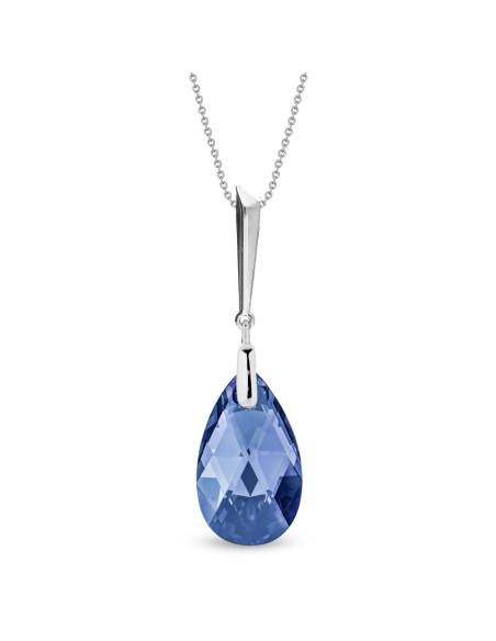 Collier LACRIMA en argent avec cristal bleu | SPARK
