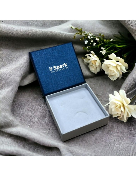 Boucles d'oreilles BEETLE en argent avec cristal bleu | SPARK