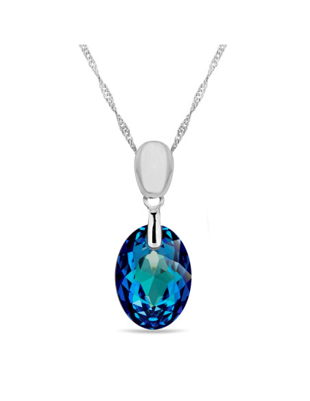 Collier BEETLE en argent avec cristal bleu | SPARK