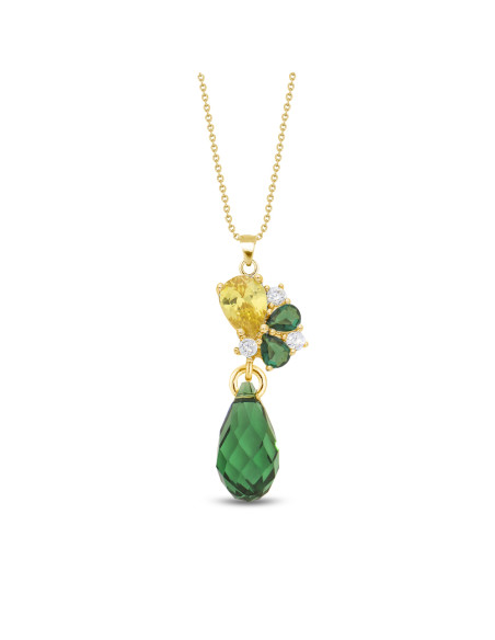 BLATTER sterling silver necklace with green crystal | SPARK