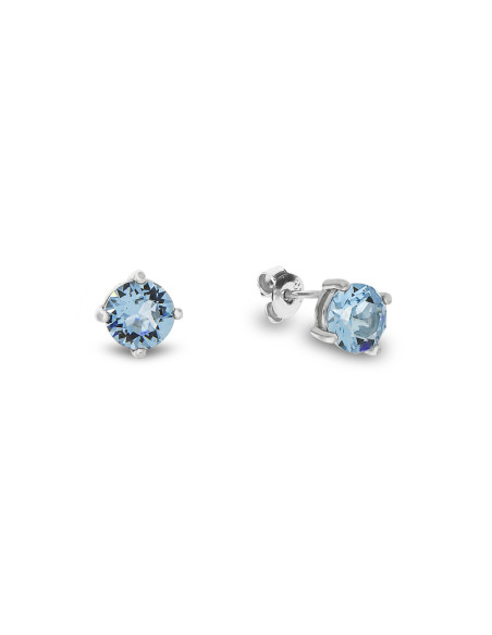 Boucles d'oreilles BRILLANT en argent avec cristal bleu clair | SPARK
