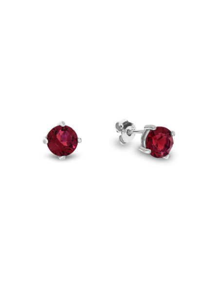 BRILLANT sterling silver earrings with red crystal | SPARK