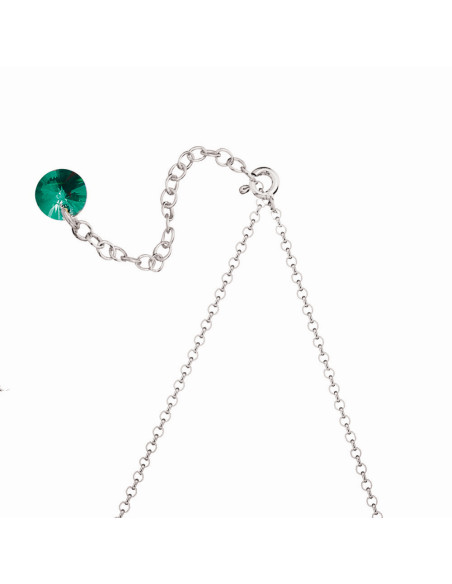Collier BRILLANT en argent avec cristal vert | SPARK