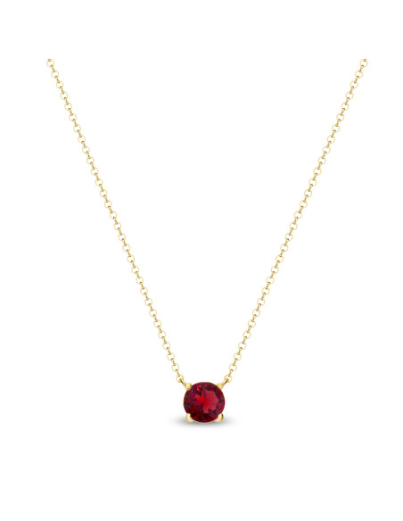 BRILLANT gold-plated sterling silver necklace with red crystal | SPARK