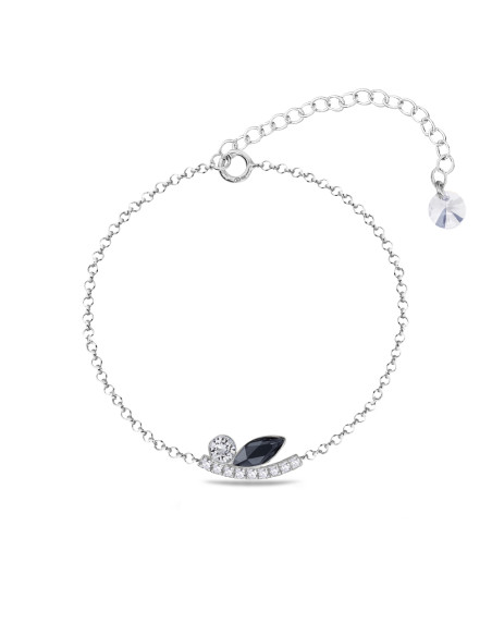 BRINDILLE silver sterling bracelet with black crystal | SPARK