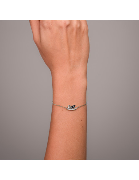Bracelet BRINDILLE en argent sterling avec cristaux noirs | SPARK