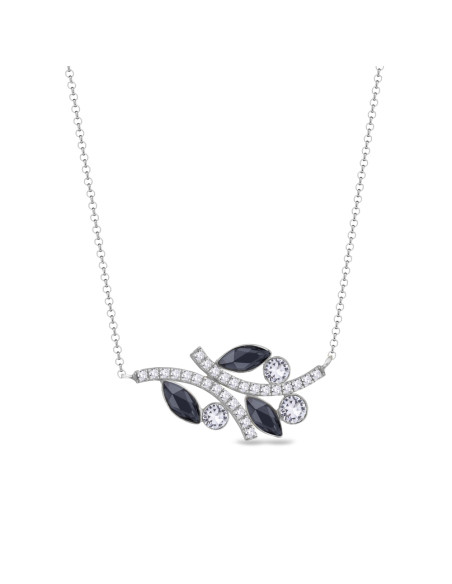 BRINDILLE sterling silver necklace with black crystal | SPARK