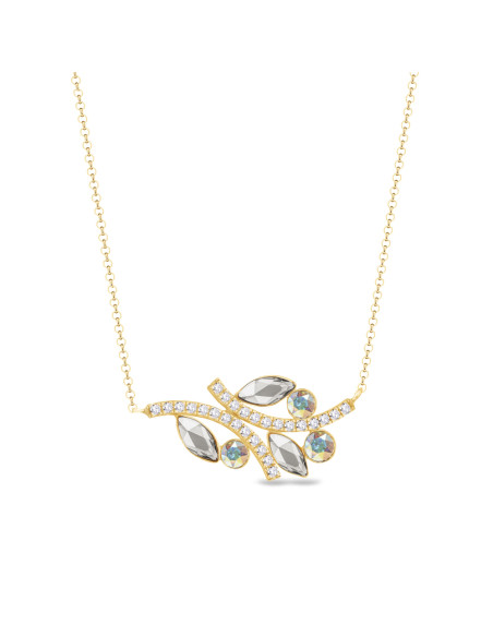 BRINDILLE gold-plated sterling silver necklace with white crystals | SPARK