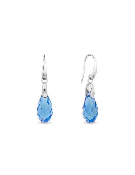 BRIOLETTE sterling silver earrings with blue crystal | SPARK