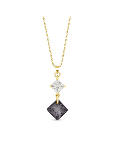 Collier CARRE en argent plaqué or...