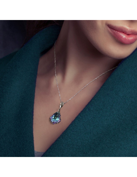 Collier CHANDELIER en argent avec cristaux violets| SPARK