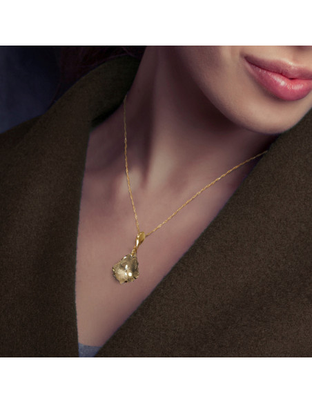 CHANDELIER sterling silver necklace with gold crystal | SPARK