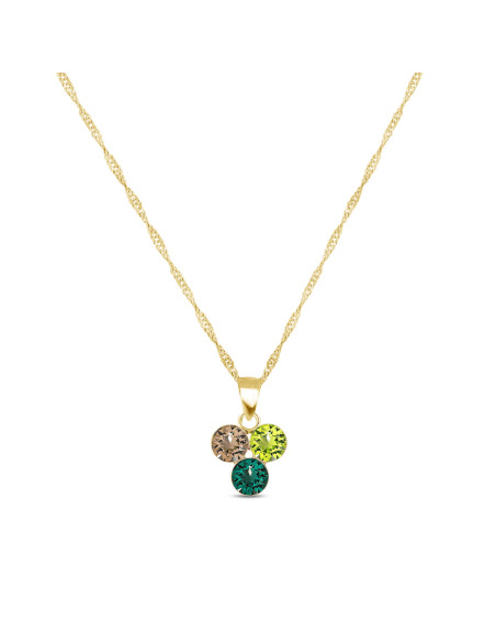 CHIQUITO gold-plated sterling silver necklace with green crystals | SPARK