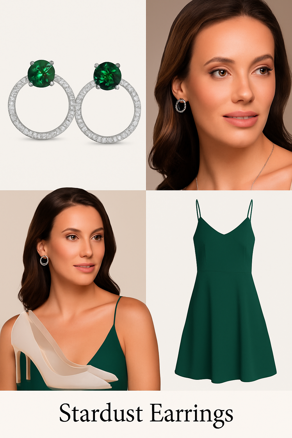 slim fit dress slacks GREEN BLACK EARRINGS| Rebekajewelry main image 0