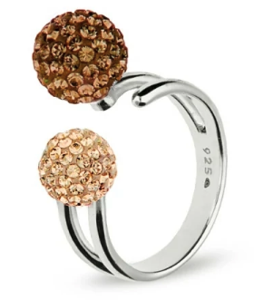 Pierścionek Paveball Smoked Topaz