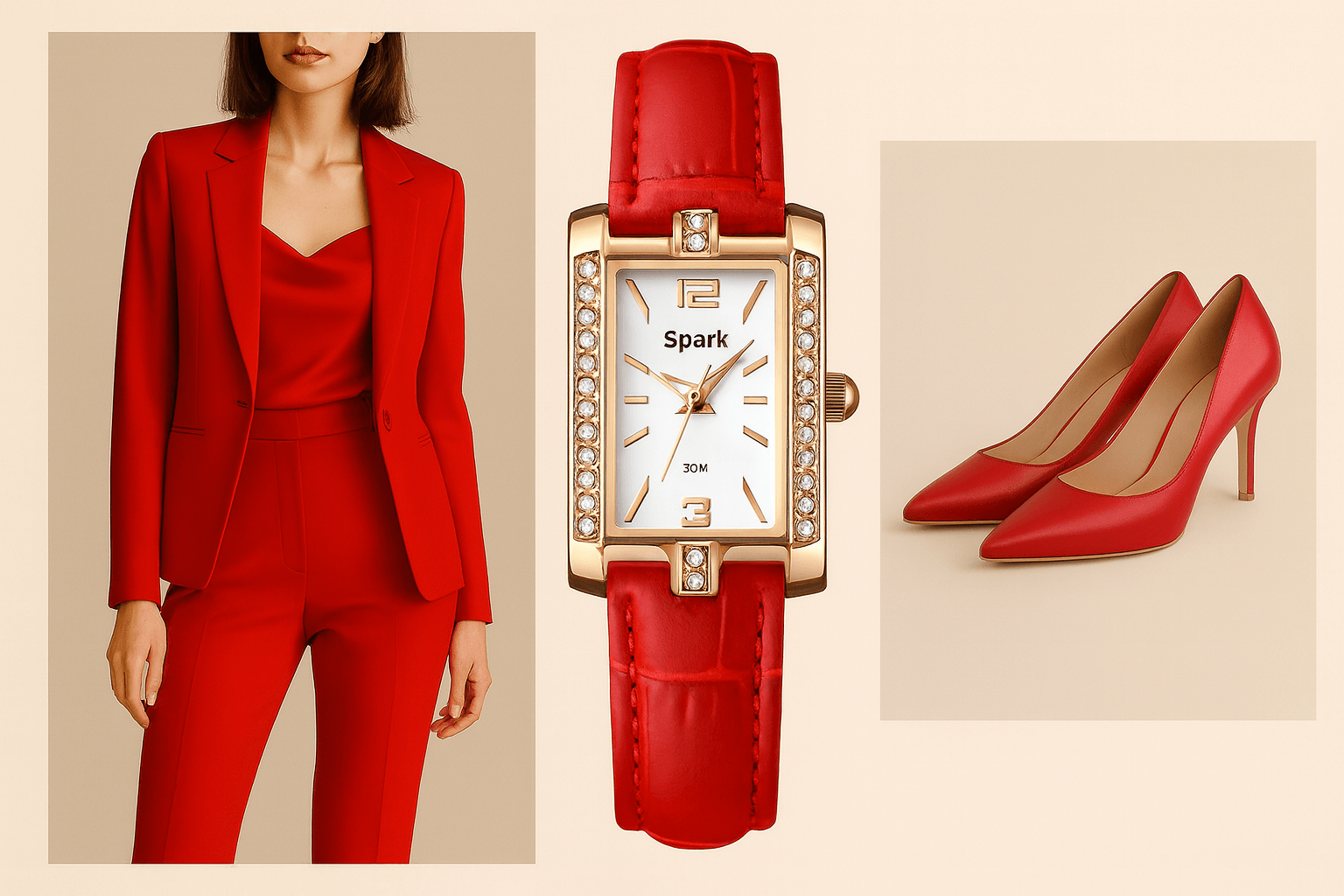 zegarek do czerwonej stylizacji